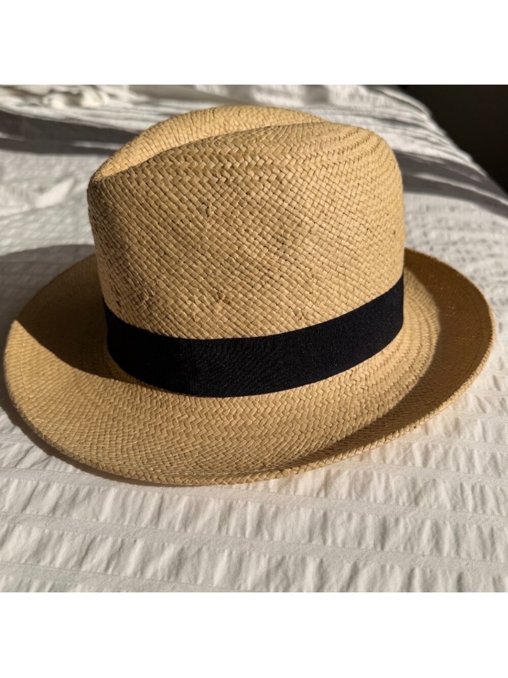 Caslon / Halogen Tan Straw Fedora with Black Band - Picture 2 of 7